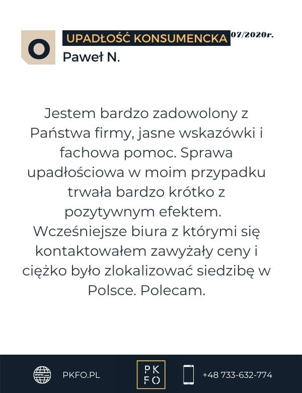 Opinie upadlosc konsumencka