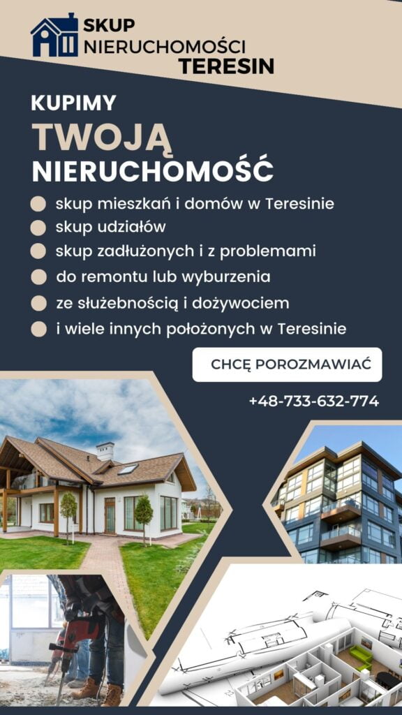 skup nieruchomości Teresin, oferta skupu nieruchomości w Teresinie i Szymanowie