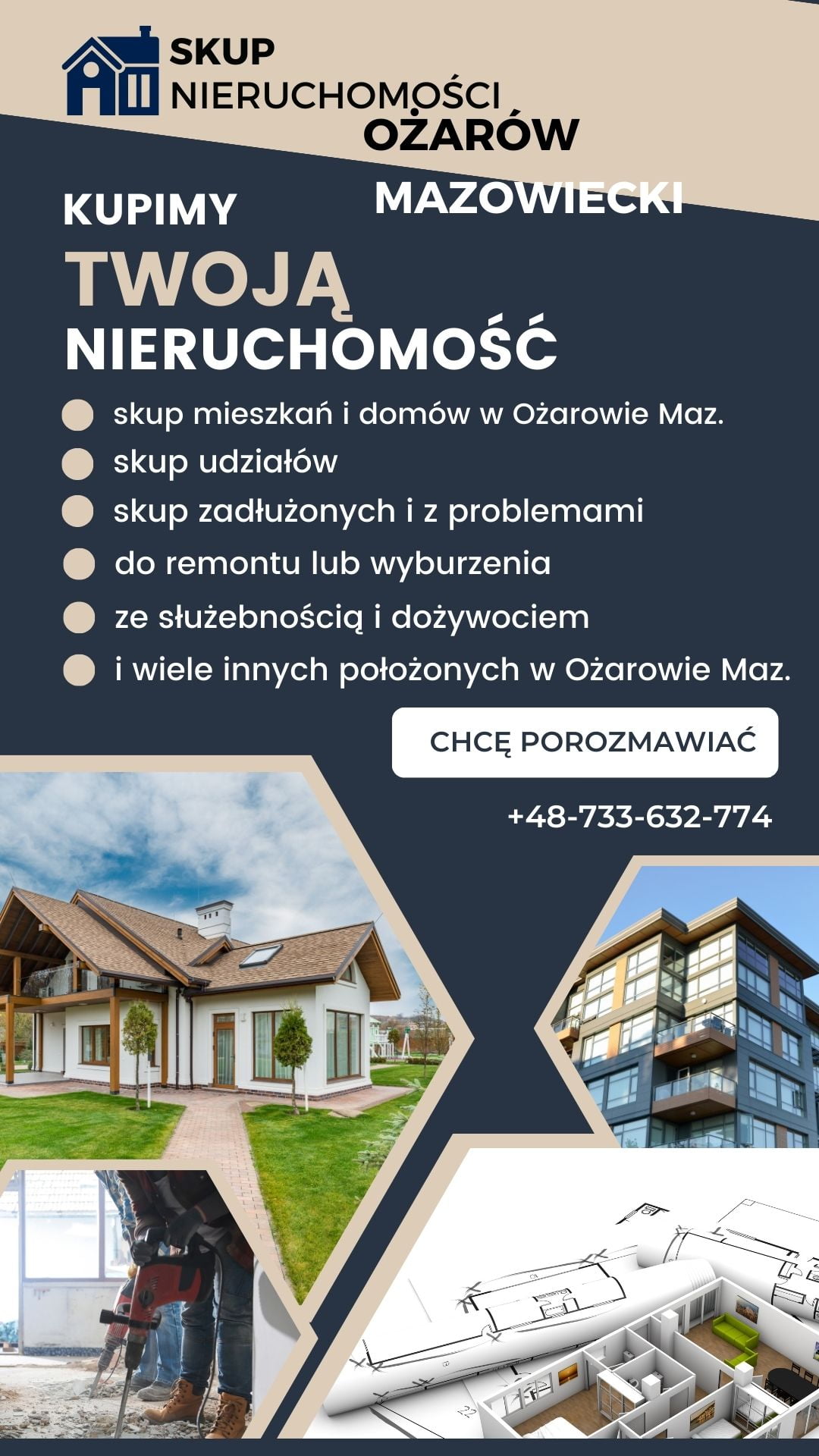 skup nieruchomości Ożarów mazowiecki, oferta skupu nieruchomości